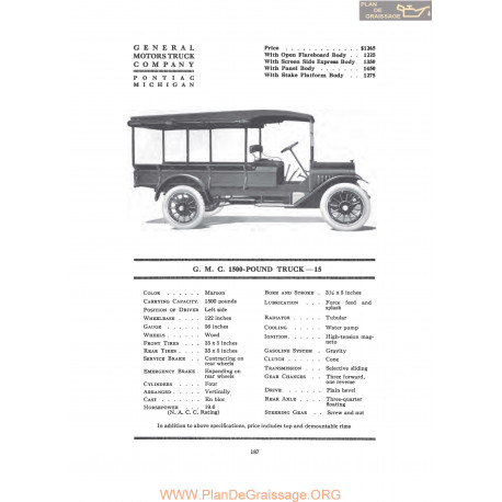 Gmc 1500 Pound Truck 15 Fiche Info 1917