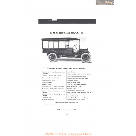 Gmc 1500 Pound Truck 15 Fiche Info Mc Clures 1916