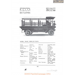 International Mack Three Ton Truck Fiche Info 1912