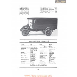 Kelly Springfield 3000 Pound Truck K32 Fiche Info 1917