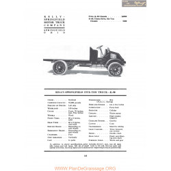 Kelly Springfield Five Ton Truck K50 Fiche Info 1919