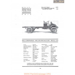 Kelly Springfield One And One Half Ton Truck K31 Fiche Info 1919