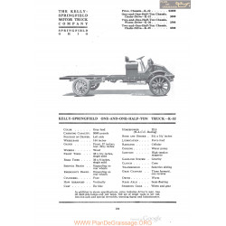 Kelly Springfield One And One Half Ton Truck K32 Fiche Info 1920