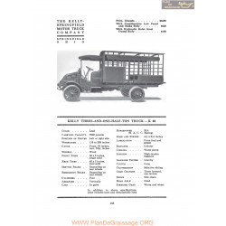 Kelly Springfield Three And One Half Ton Truck K40 Fiche Info 1917