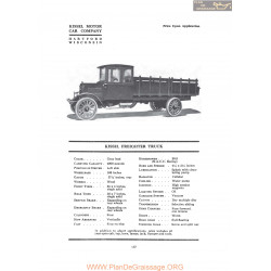 Kissel Freighter Truck Fiche Info 1919