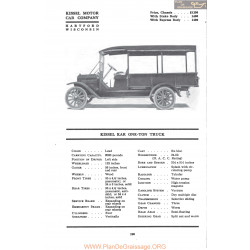 Kissel Kar One Ton Truck Fiche Info Mc Clures 1917