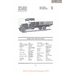 Kissel Kar Two Ton Truck Fiche Info 1917
