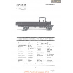 Kissel Three And One Half Ton Heavy Duty Truck Fiche Info 1918