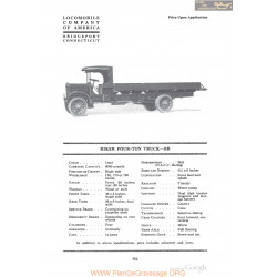 Locomobile Riker Four Ton Truck Bb Fiche Info 1918