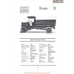 Locomobile Riker Four Ton Truck Fiche Info 1919