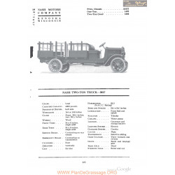 Nash Two Ton Truck 3017 Fiche Info 1918