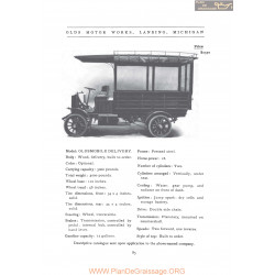 Oldsmobile Delivery Fiche Info 1906