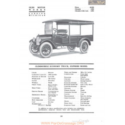 Oldsmobile Economy Truck Express Model Fiche Info 1920