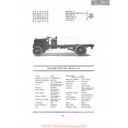 Packard Five Ton Truck 5e Fiche Info 1919