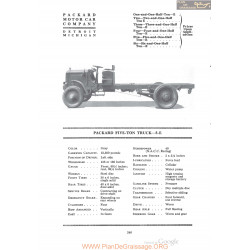 Packard Five Ton Truck 5e Fiche Info 1920