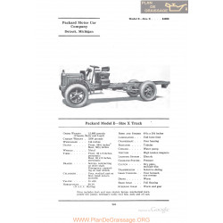 Packard Model E Size X Truck Fiche Info 1922