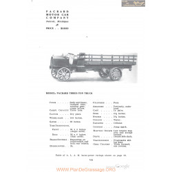 Packard Three Ton Truck Fiche Info 1910