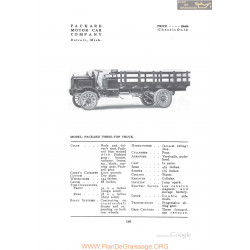 Packard Three Ton Truck Fiche Info 1912