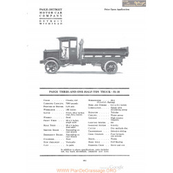 Paige Three And One Half Ton Truck 51 18 Fiche Info 1920