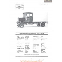 Paige Two And One Half Ton Truck 50 18 Fiche Info 1920