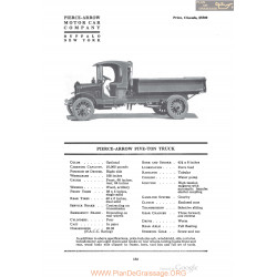 Pierce Arrow Five Ton Truck Fiche Info 1920