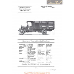 Pierce Arrow Three And One Half Ton Truck Fiche Info 1922