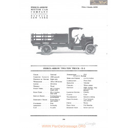 Pierce Arrow Two Ton Truck X3 Fiche Info 1918