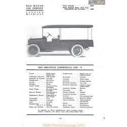 Reo 1500 Pound Commercial Car F Fiche Info 1917