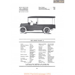 Reo Speed Wagon F Fiche Info 1919
