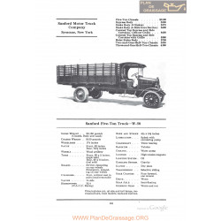 Sanford Five Ton Truck W50 Fiche Info 1922