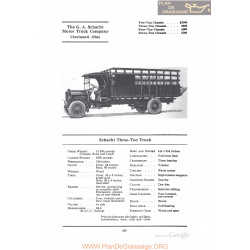 Schacht Three Ton Truck Fiche Info 1922