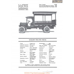 Schacht Two Ton Truck Fiche Info 1920