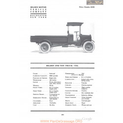 Selden One Ton Truck Txl Fiche Info 1918