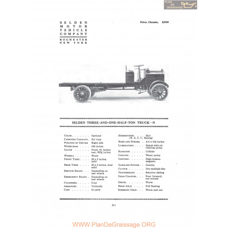 Selden Three And One Half Ton Truck N Fiche Info 1916