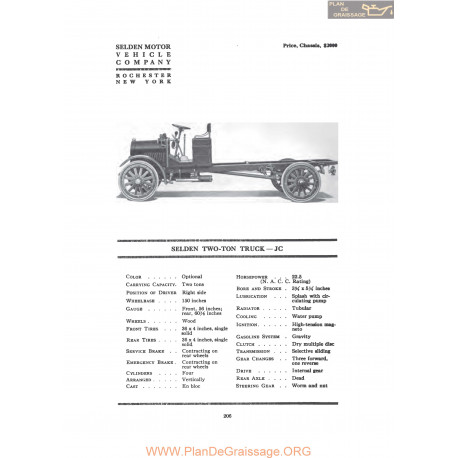 Selden Two Ton Truck Jc Fiche Info 1917