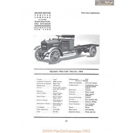 Selden Two Ton Truck Jwb Fiche Info 1919