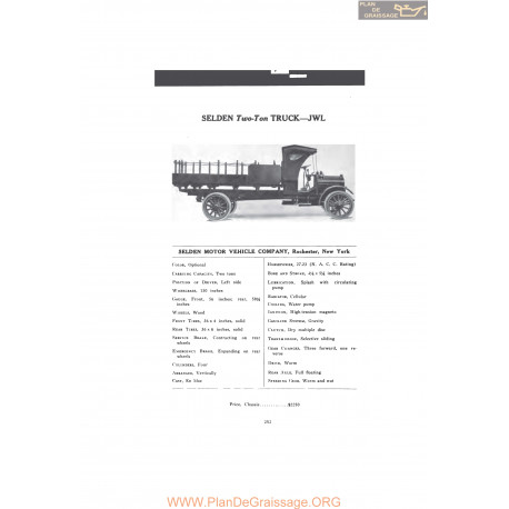 Selden Two Ton Truck Jwl Fiche Info Mc Clures 1916