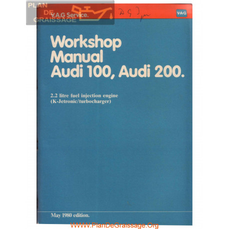 Audi 100 200 2200 K Jetronic Turbo Workshop Manual