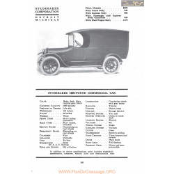 Studebaker 1000 Pound Commercial Car Fiche Info 1917