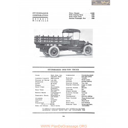 Studebaker One Ton Truck Fiche Info 1917