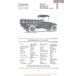 Studebaker One Ton Truck Fiche Info 1918