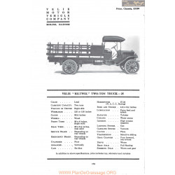 Velie Biltwel Two Ton Truck 25 Fiche Info 1917