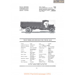Velie Three And One Half Ton Truck 26b Fiche Info 1919