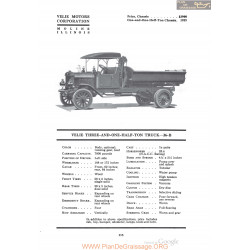 Velie Three And One Half Ton Truck 26b Fiche Info 1920
