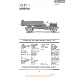 White Five Ton Power Dumping Truck 45d Fiche Info 1920