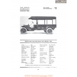White One And One Half Ton Truck Tbc Fiche Info 1916