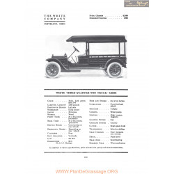 White Three Quarter Ton Truck Gbbe Fiche Info 1919