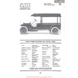 White Three Quarter Ton Truck Gbbe Fiche Info Mc Clures 1917