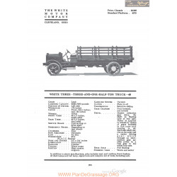 White Three Three And One Half Ton Truck 40 Fiche Info 1920