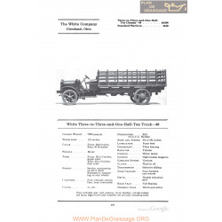 White Three To Three And One Half Ton Truck 40 Fiche Info 1922